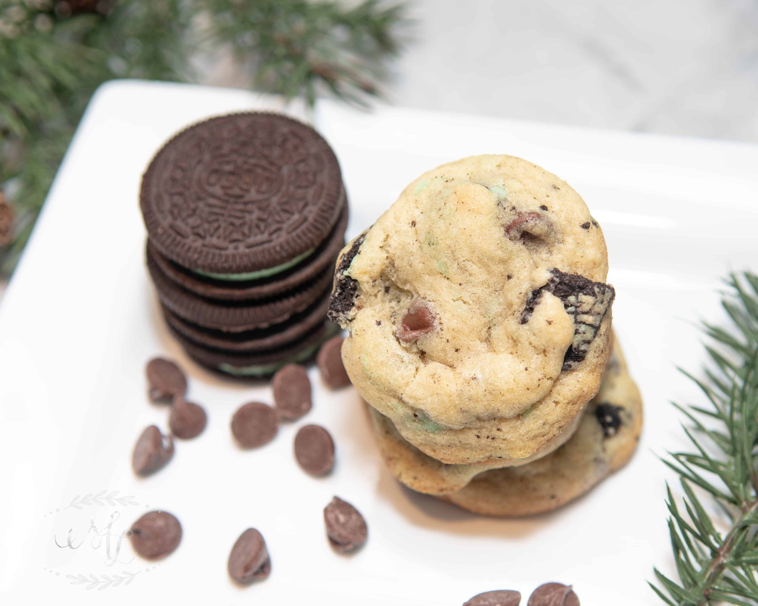 Mint Oreo and Chocolate Chip Cookies